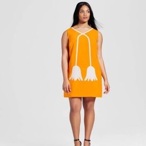 VICTORIA BECKHAM yellow tulip sheath career zip dress size XS